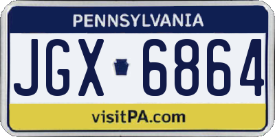 PA license plate JGX6864