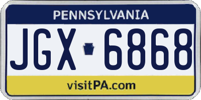PA license plate JGX6868