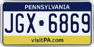 PA license plate JGX6869