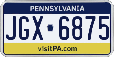 PA license plate JGX6875
