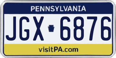 PA license plate JGX6876