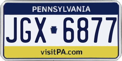 PA license plate JGX6877