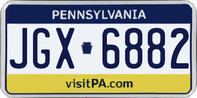 PA license plate JGX6882