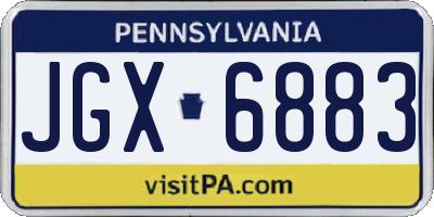 PA license plate JGX6883