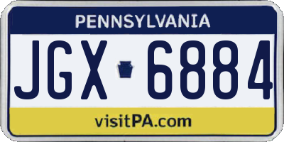 PA license plate JGX6884