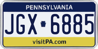 PA license plate JGX6885