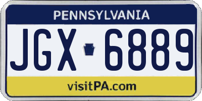 PA license plate JGX6889