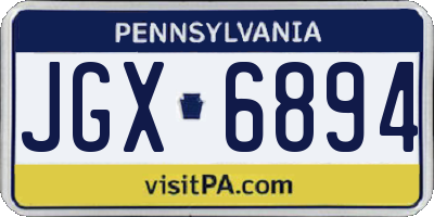 PA license plate JGX6894