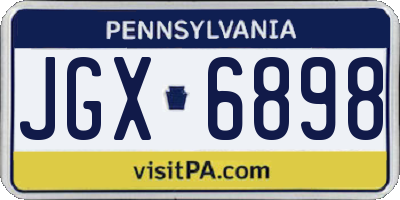 PA license plate JGX6898