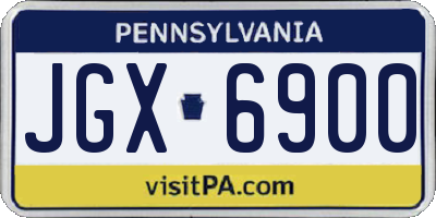 PA license plate JGX6900
