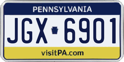 PA license plate JGX6901