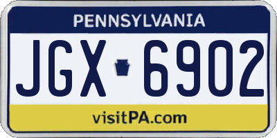 PA license plate JGX6902