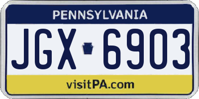 PA license plate JGX6903