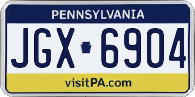 PA license plate JGX6904