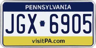 PA license plate JGX6905