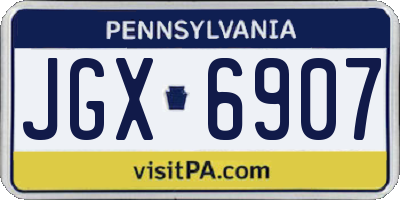 PA license plate JGX6907