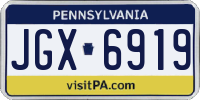 PA license plate JGX6919