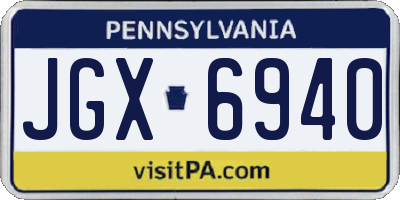 PA license plate JGX6940