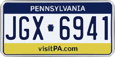 PA license plate JGX6941
