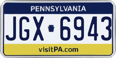 PA license plate JGX6943
