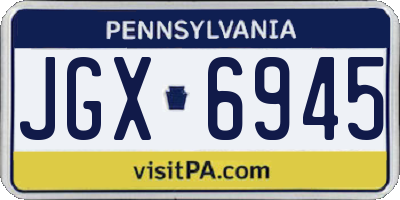 PA license plate JGX6945