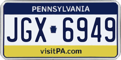 PA license plate JGX6949