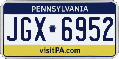 PA license plate JGX6952