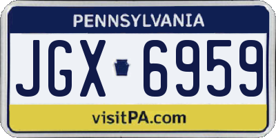 PA license plate JGX6959