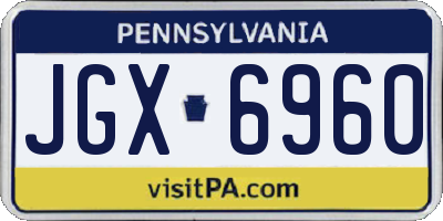 PA license plate JGX6960
