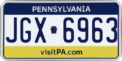 PA license plate JGX6963