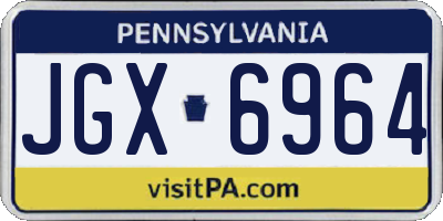 PA license plate JGX6964