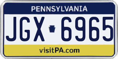 PA license plate JGX6965