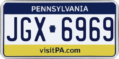 PA license plate JGX6969
