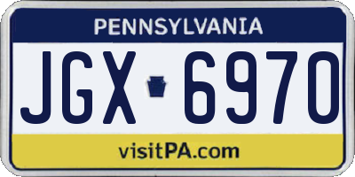 PA license plate JGX6970
