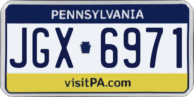 PA license plate JGX6971