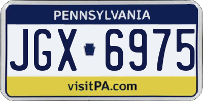 PA license plate JGX6975