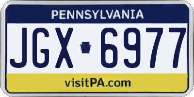 PA license plate JGX6977