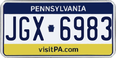 PA license plate JGX6983