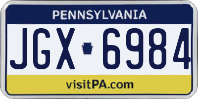 PA license plate JGX6984