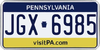 PA license plate JGX6985