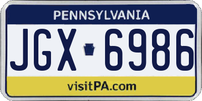 PA license plate JGX6986