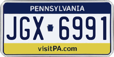 PA license plate JGX6991