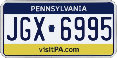 PA license plate JGX6995