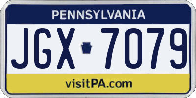 PA license plate JGX7079