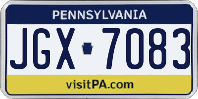 PA license plate JGX7083