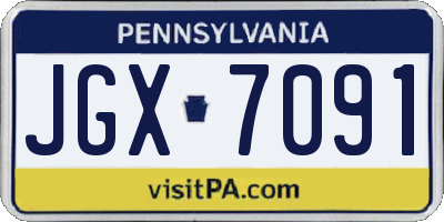 PA license plate JGX7091