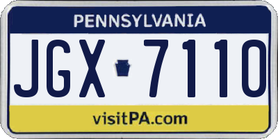 PA license plate JGX7110