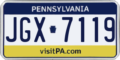 PA license plate JGX7119