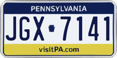 PA license plate JGX7141