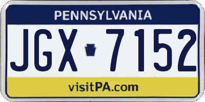 PA license plate JGX7152